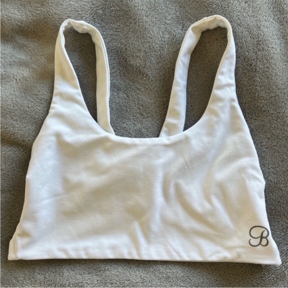 Bombshell Sportswear White Cross back Sports Bra Small - Picture 1 of 4
